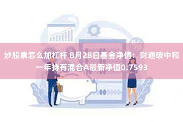 炒股票怎么加杠杆 8月28日基金净值：财通碳中和一年持有混合A最新净值0.7593